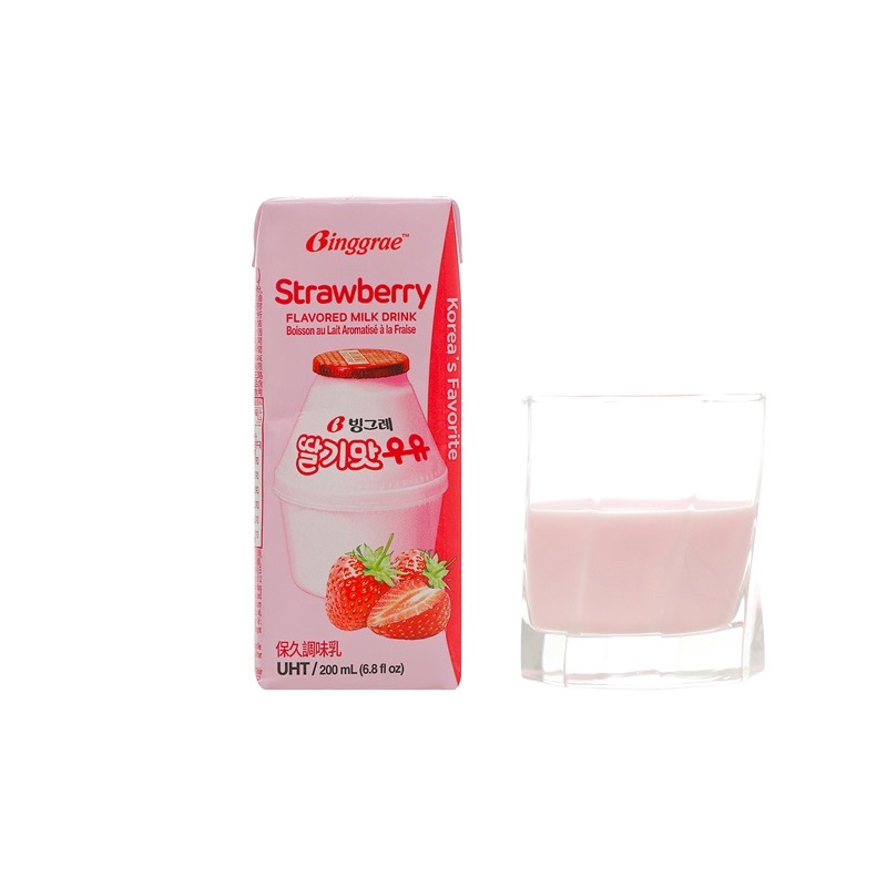 Sữa dâu Binggrae Hàn Quốc lốc 6 hộp 200ml