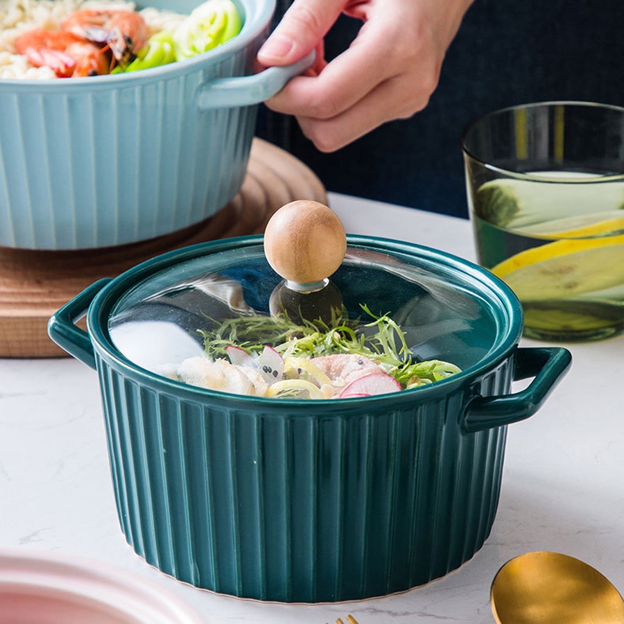 Bát tô, tô ăn mì có nắp đậy vân sọc nhiều màu sắc