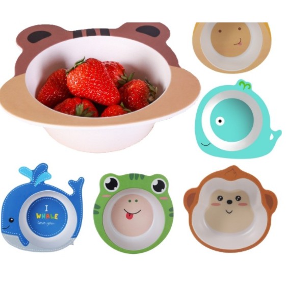 Bát, chén ăn dặm sợi tre hình thú an toàn cho bé phong cách châu âu