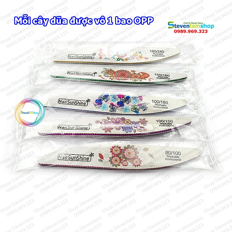 Dũa móng giả Sunshine hình lá liễu full các loại nhám