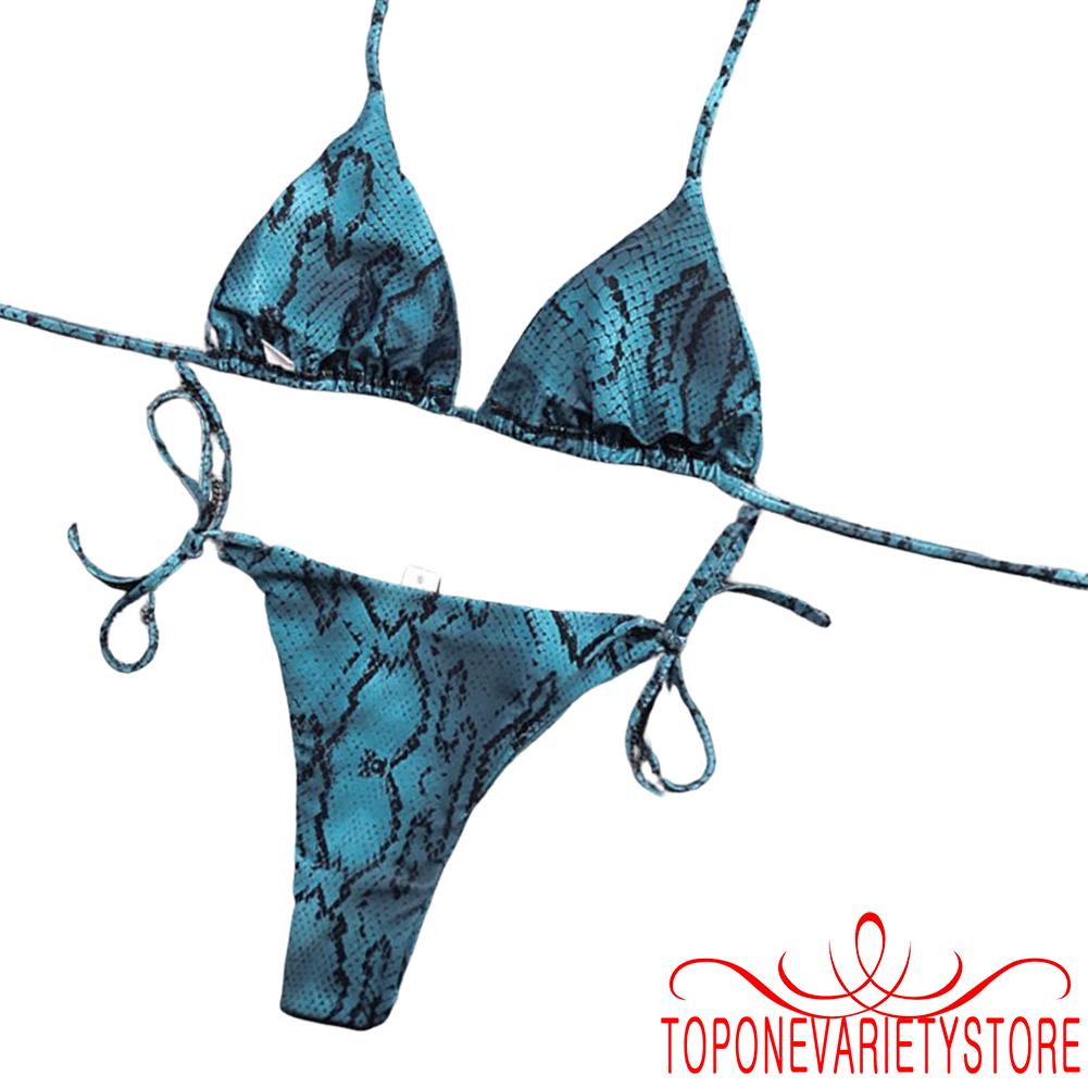 Bộ Bikini Hai Mảnh Hở Lưng Họa Tiết Da Rắn Thời Trang 2020 Cho Nữ %0020 | BigBuy360 - bigbuy360.vn
