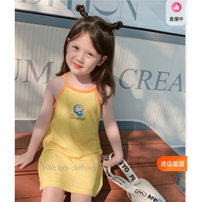 Váy, đầm 2 dây mùa hè cho bé gái họa tiết xinh xắn size 8ky - 20ky