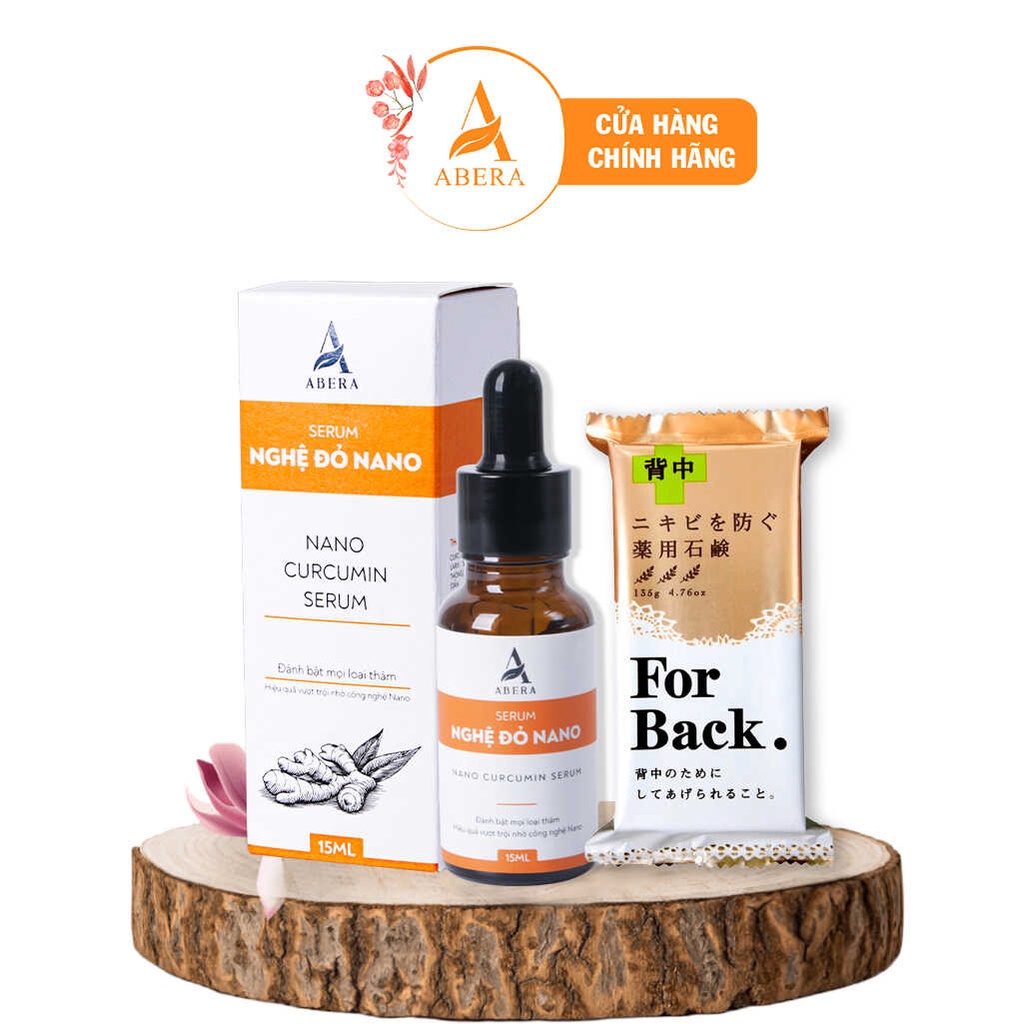 Serum Nghệ Đỏ ABERA &amp; Xà Phòng For Back Nhật Bản Cho Lưng Mịn Màng Trắng Sáng