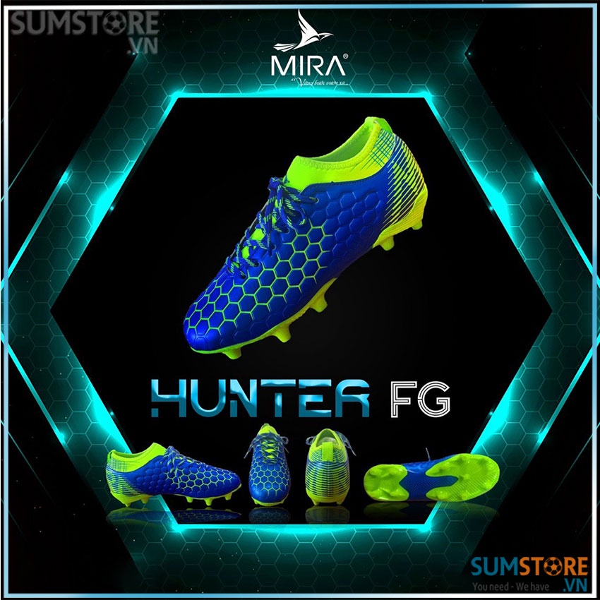 Giày Đá Bóng Mira Hunter FG Bích - Giày Đá Banh Nam Nữ