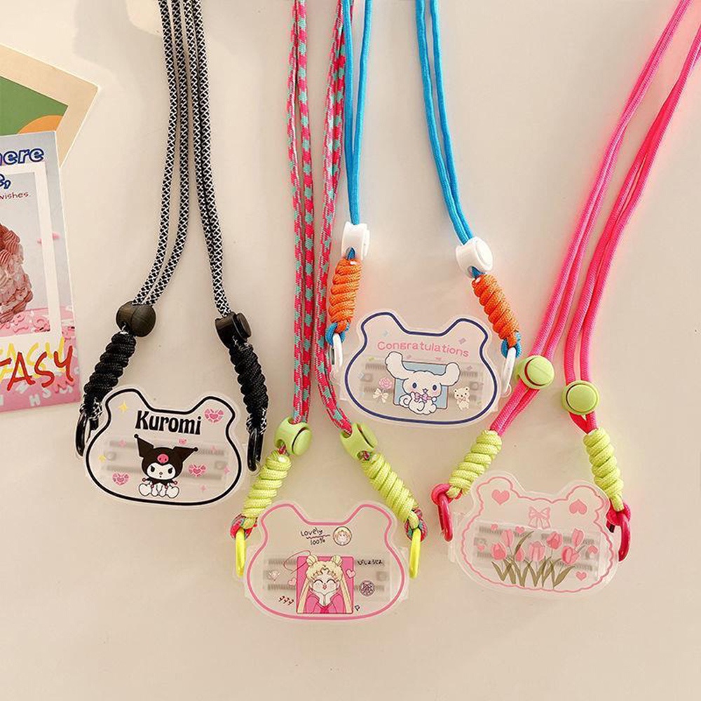 Dây Đeo Điện Thoại 110cm Kèm Kẹp Chống Thất Lạc Họa Tiết Hoạt Hình Kuromi Cinnamoroll Nhiều Màu Dễ Thương
