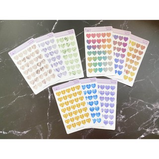 [Mini Hearts] 1 set 3 tờ sticker decal hình trái tim MiniMini nhiều màu sắc _ #hana.land