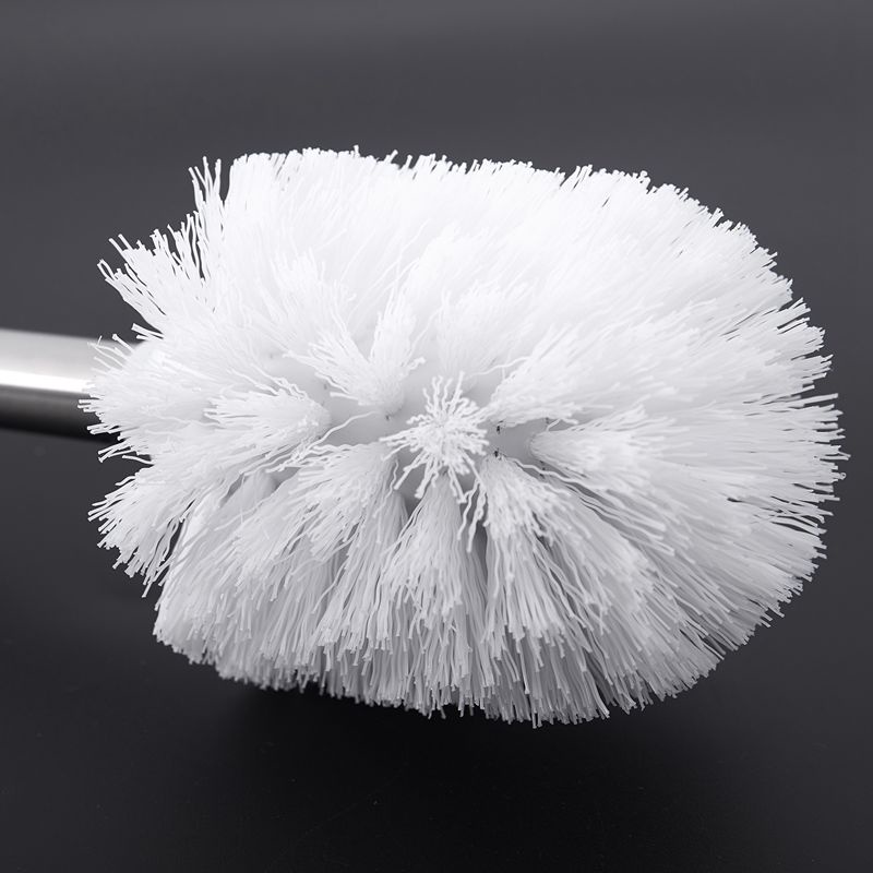 Bàn chải chà bồn cầu bằng thép không gỉ màu trắng 8*35cm