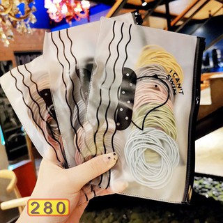 Set 100 dây buộc tóc có túi zip SC07