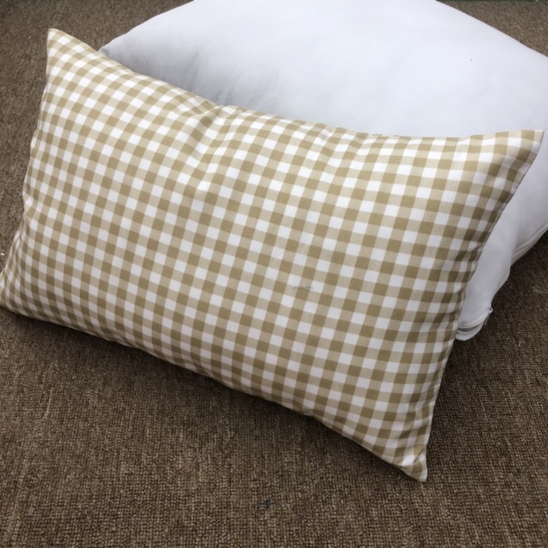 Vỏ Gối Cotton Tici Mẫu Đơn Giản Basic Có Khoá Kéo Size 30x50 , 35x50
