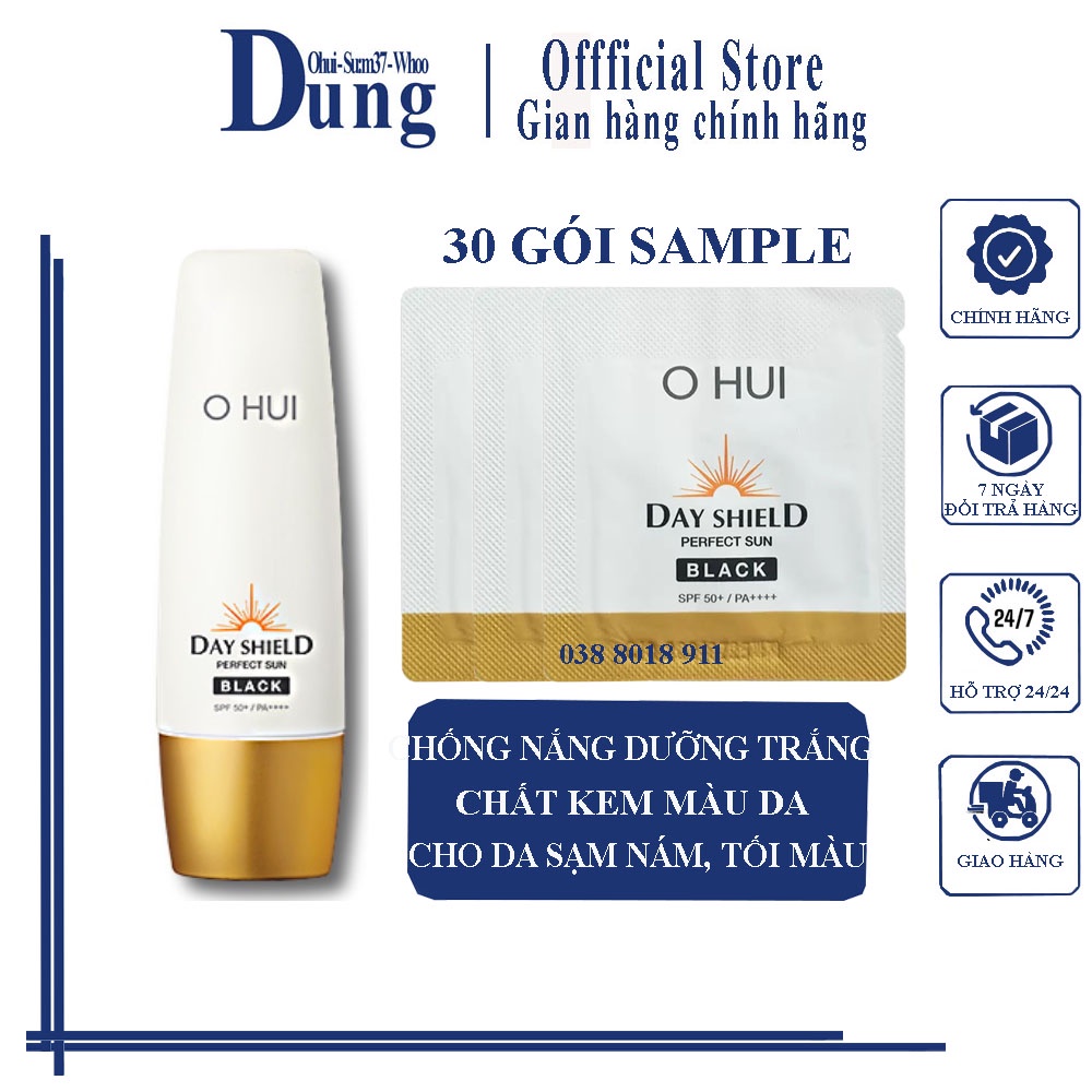 Combo 30 Gói Sample Kem Chống Nắng Cho Da Bị Sạm Đen Ohui Sun Pro Black SPF50+/PA+++ 1mlx30