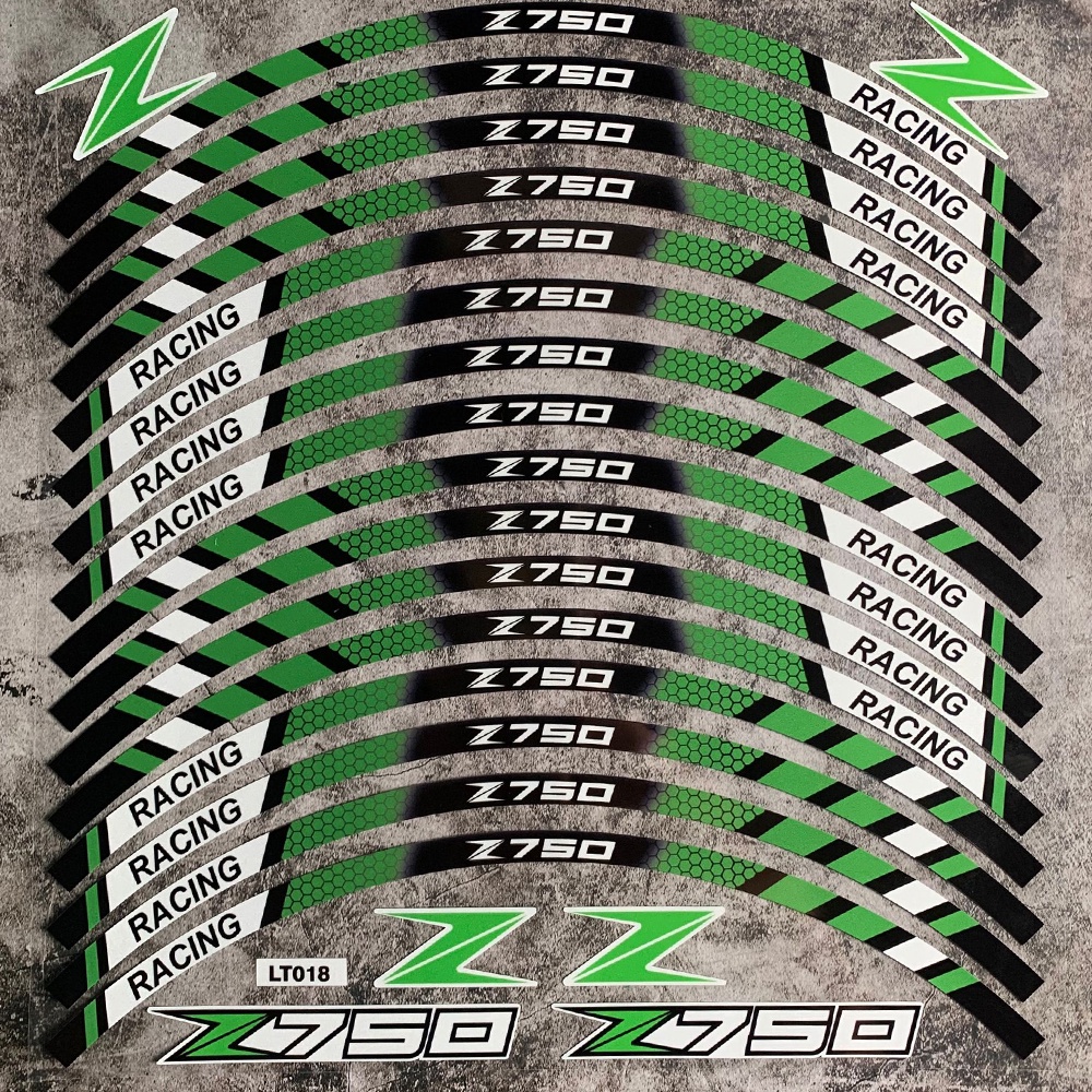 Kawasaki Z650 Z750 Tem phản quang bánh xe mô tô Kawasaki Sọc Decal Dán trang trí chống thấm nước