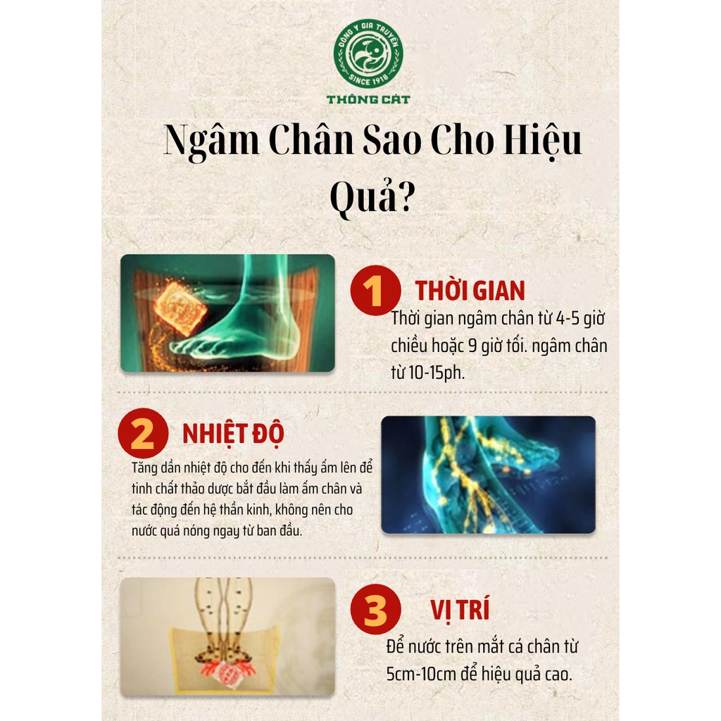 Ngâm chân thảo dược Đông Y gia truyền Thông Cát (Since 1918)- Giảm đau nhức xương khớp, an thần hiệu quả cho cả gia đình