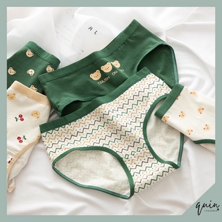 Quần Lót Nữ Cotton Kháng Khuẩn - Set Quần Chip Cotton Hoạ Tiết Dễ Thương Thấm Hút Mồ Hôi