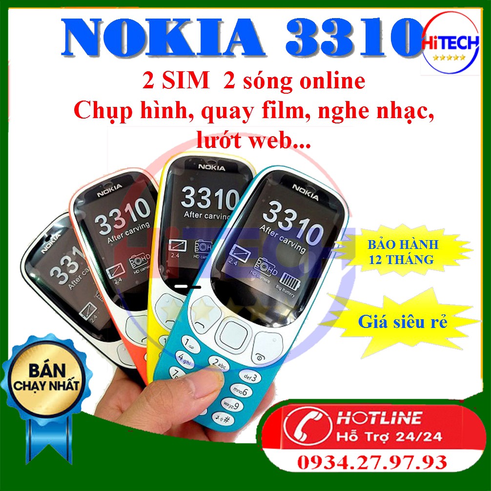 [HOT HOT] Điện thoại Nokia 3310 2 sim giá rẻ BẢO HÀNH 12 THÁNG