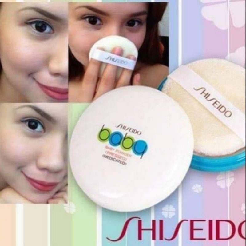 phấn rôm phấn phủ phấn sinh viên dạng nén Shiseido 80gr siêu sịn mịn Nhật Bản