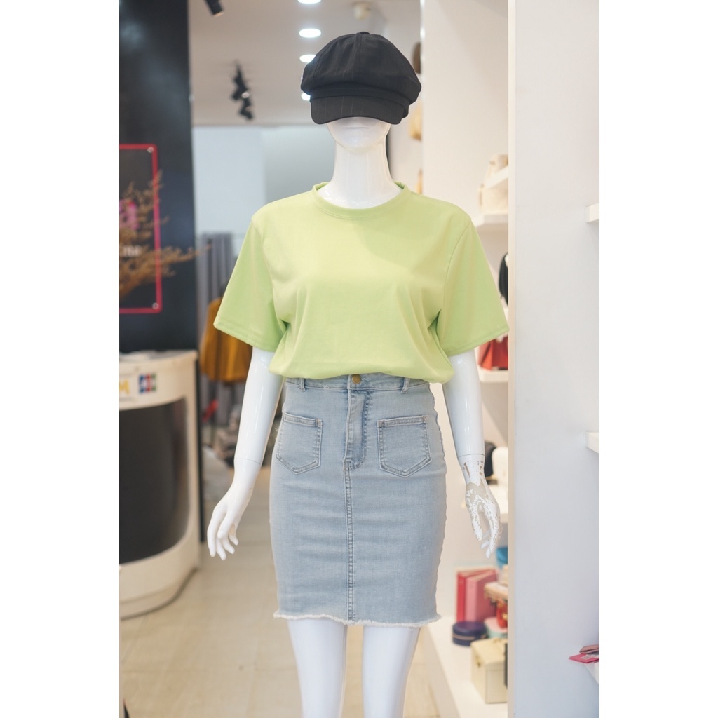 Áo Thun Trơn Màu Mới 137 Xanh Bơ