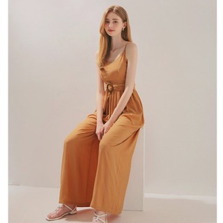 Jumpsuit dài 2 dây voan lụa kèm belt nữ Air Space 2020111029