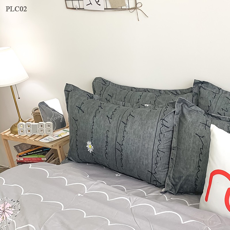 Bộ chăn ga gối Poly Cotton REE Bedding PLC02 xanh đen gợn sóng đủ size giường nệm