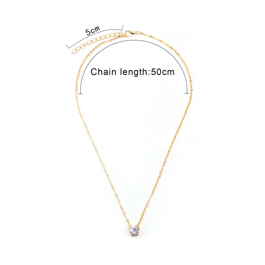 Dây chuyền mặt đính đá Zircon tinh tế đơn giản