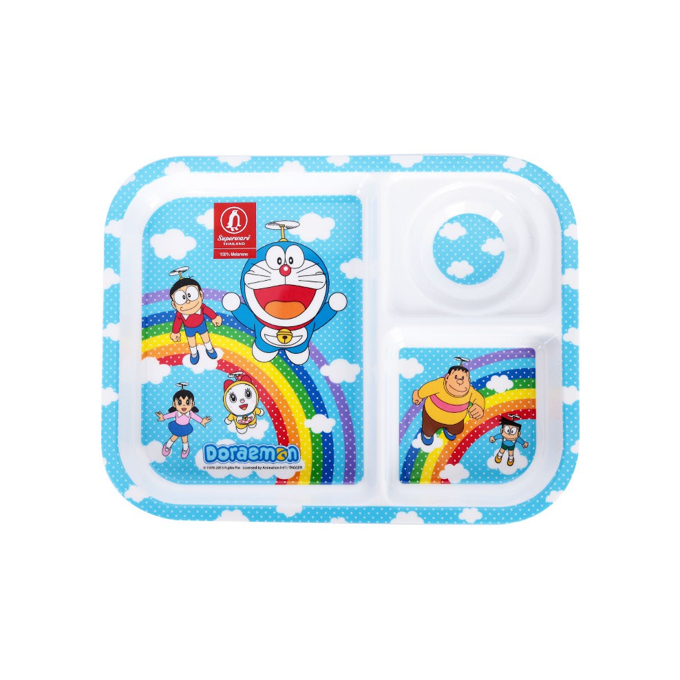 KHAY 3 NGĂN 10.5 INCH  DORAEMON RAINBOW