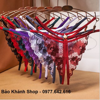 Quần lót nữ ren sexy, quần lọt khe gợi cảm quyến rũ hình hoa C55