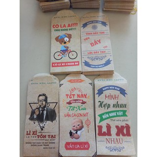 Combo 10 Phong bao lì xì, đúng chất Việt Nam, giấy đẹp, chữ sắc nét, cá tính