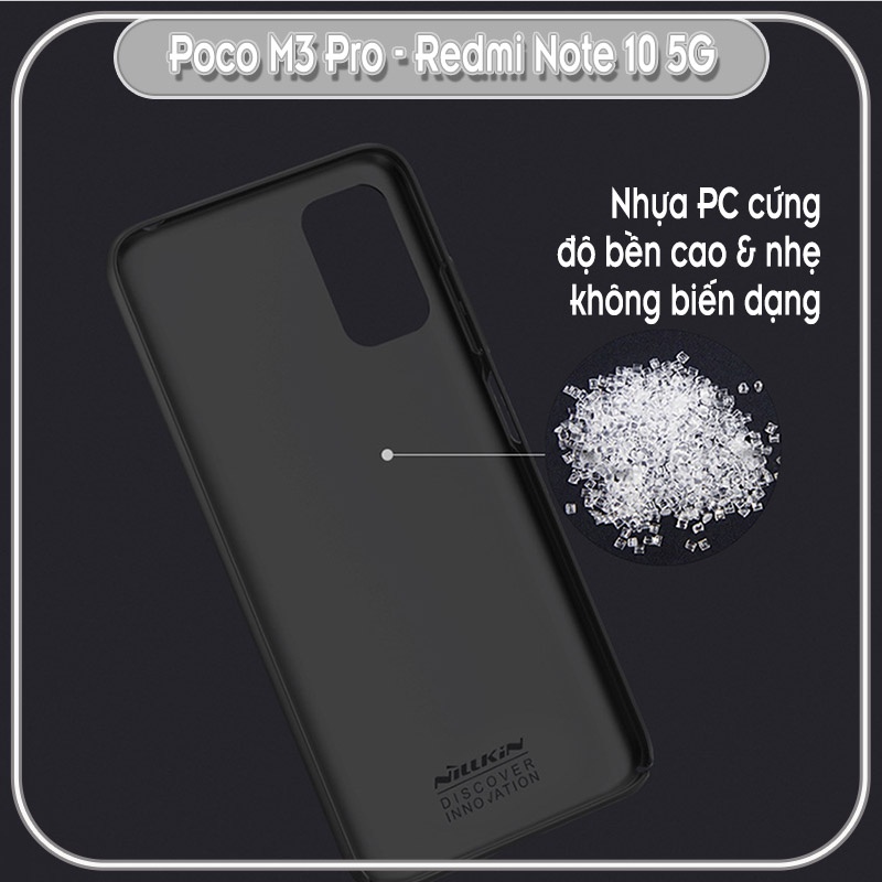 Ốp lưng cho Xiaomi Redmi Note 10 5G - Poco M3 Pro Nillkin CamShield che camera - Hàng nhập khẩu