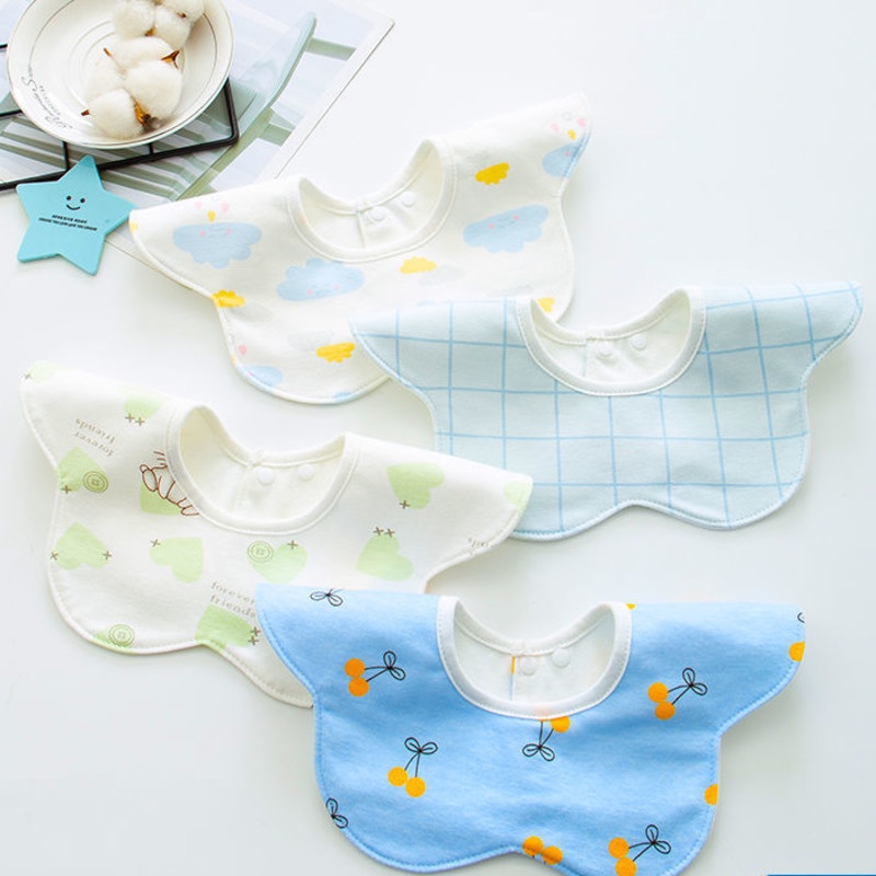 Yếm Ăn Cotton Có Thể Xoay 360 Độ Chống Nước Bọt 24 Giờ Tiện Dụng Cho Bé