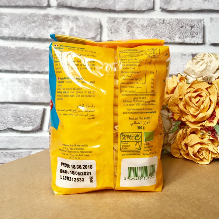 Nui ống trắng hữu cơ Markal 500g