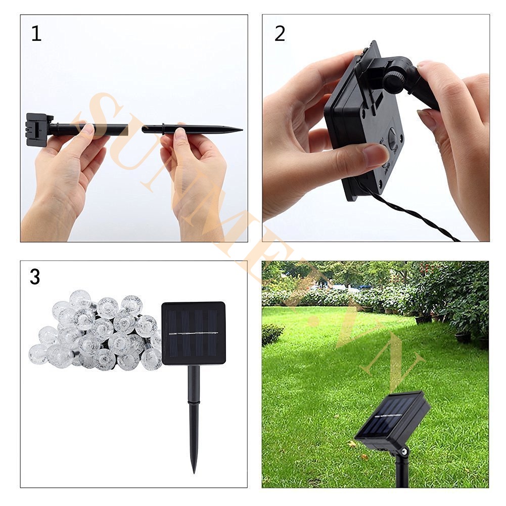 Dây đèn LED năng lượng mặt trời các loại không thấm nước bóng tròn dùng decor ngoài trời ,trang trí ban công .