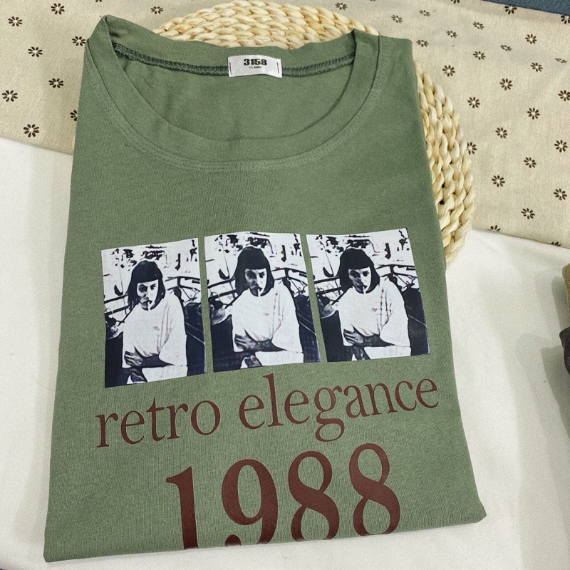 Áo phông 3158, áo thun tay lỡ form rộng chất cotton in chữ gance