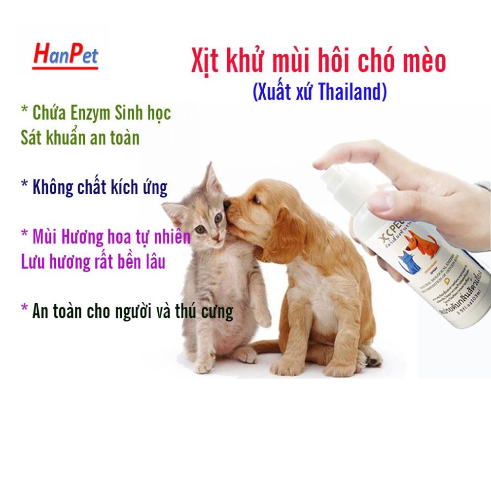CTVD- XC PET 100ml (thailand) Xịt thơm khử mùi hôi cát mèo và mùi hôi trên cơ thể chó mèo