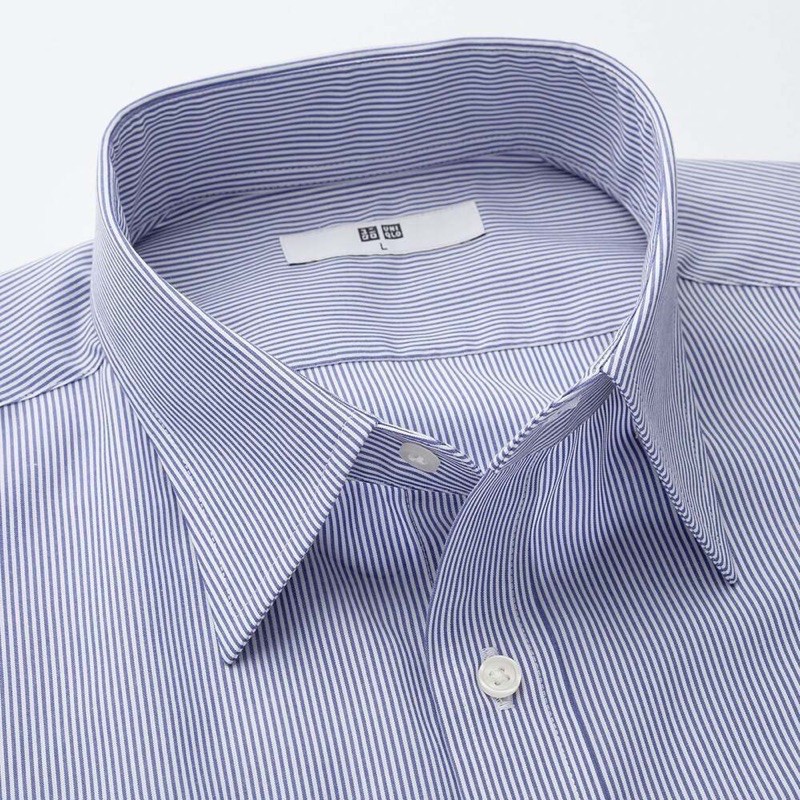 Áo sơ mi kẻ sọc nhỏ nam dài tay thời trang của UNIQLO