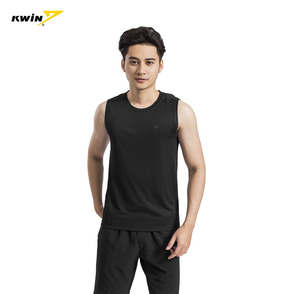 Áo ba lỗ nam, tanktop tập gym Kwin KTT007S9 thiết kế tối giản, dệt jacquard tạo họa tiết sọc dọc nam tính