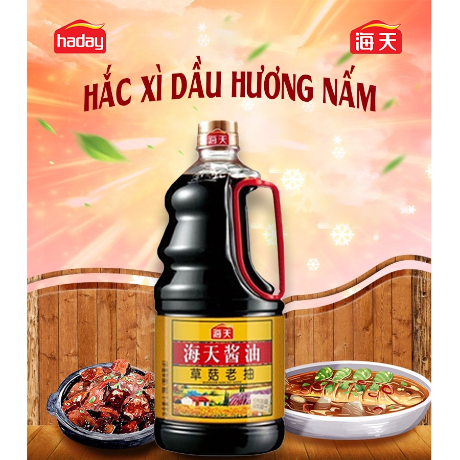 Hắc Xì Dầu Hương Nấm Nước tương hương nấm Hải Thiên Haday 500ml 1.75L