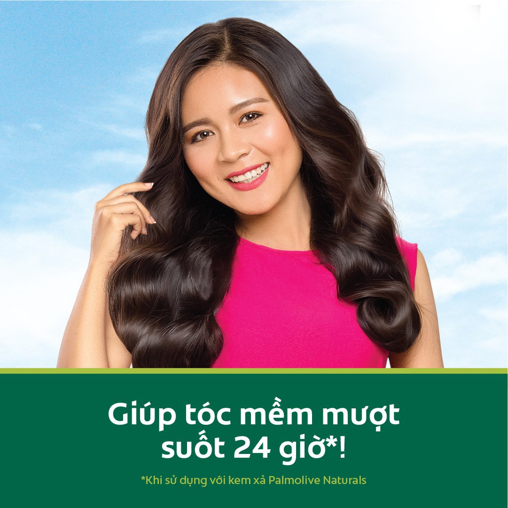 Dầu gội có dầu xả Palmolive Naturals Silky Straight suôn mượt & óng ả màu tím 6 g