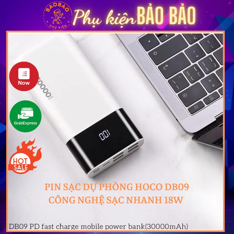 [Mã 154ELSALE2 giảm 7% đơn 300K] Pin sạc dự phòng Hoco DB09 Công nghệ sạc nhanh 18w 30.000mAh