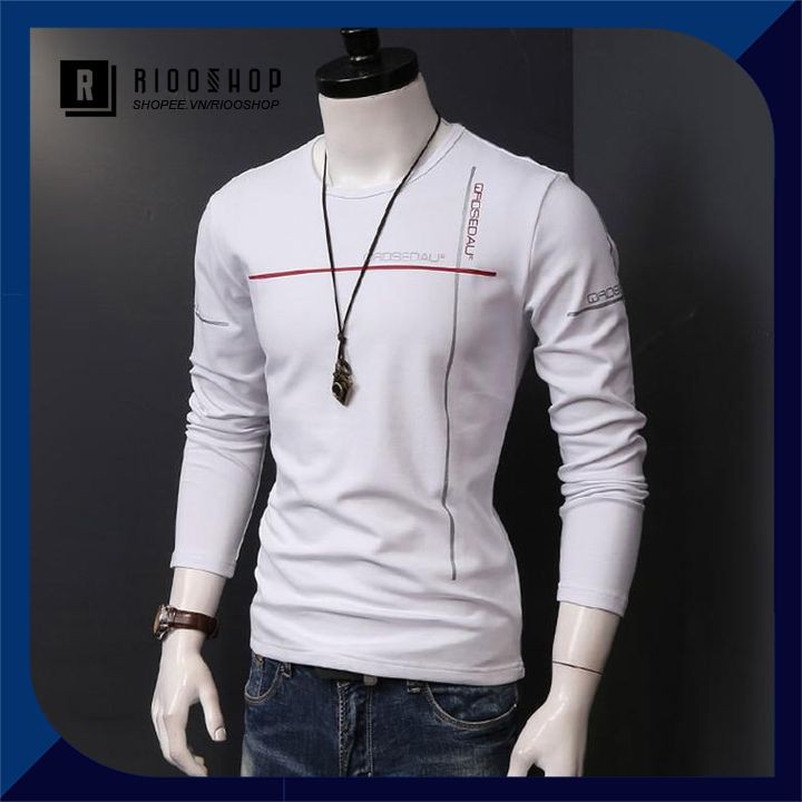 Áo thun nam tay dài hàn quốc góc vuông RKL016- áo phông nam dài tay đẹp Riooshop | BigBuy360 - bigbuy360.vn