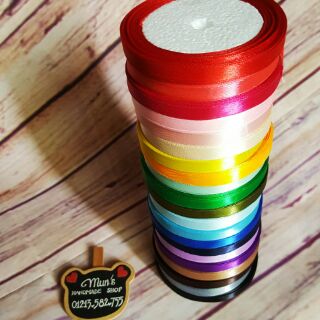 Set 21 cuộn ruy băng lụa trơn 1cm mix màu