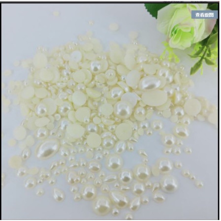 10gam hỗn hợp hạt bẹt nữa mặt nhựa (hình bán cầu) size 10mm