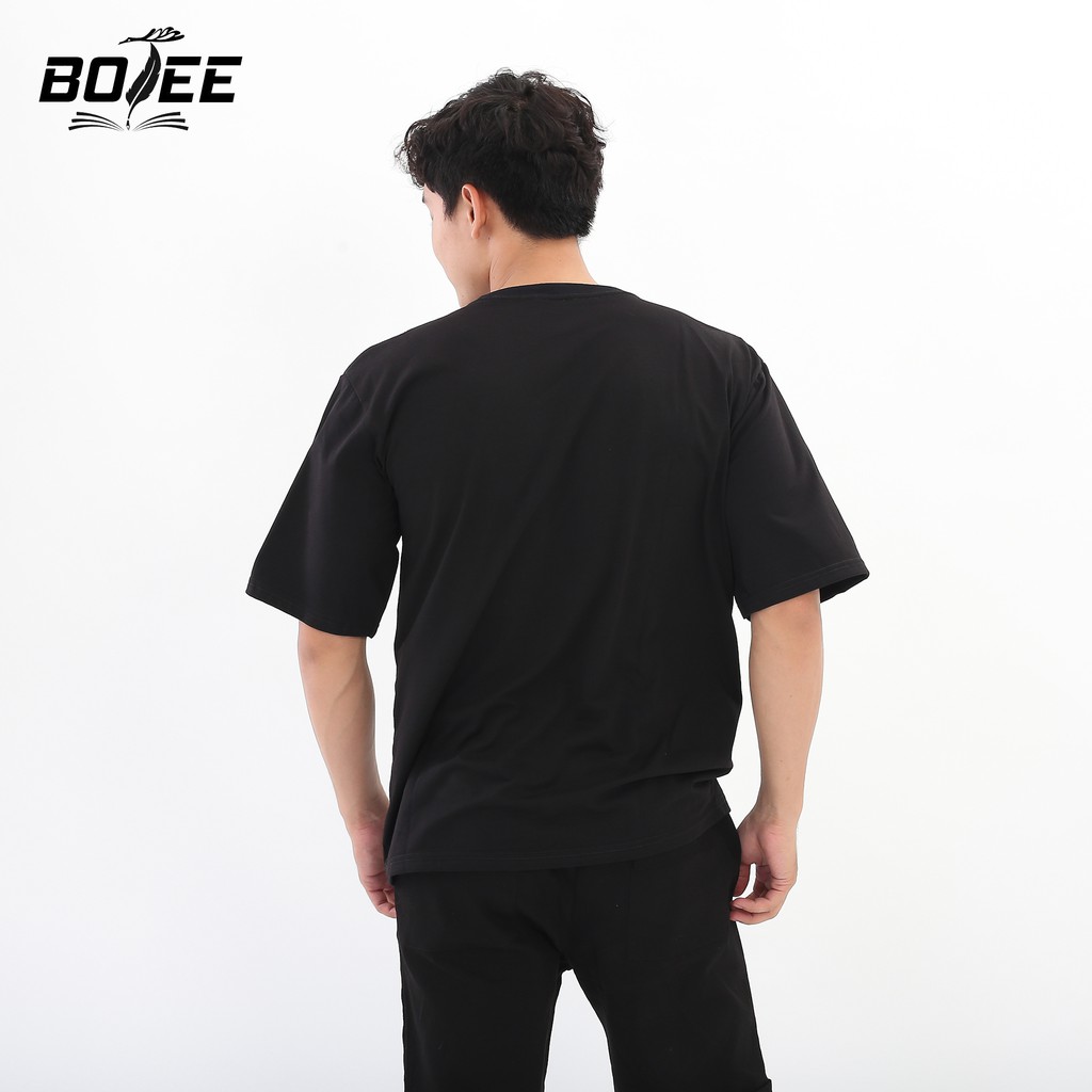 [Mã FAMAYMA giảm 10K đơn 50K] Áo thun Trơn Basic form rộng tay lỡ BOTEE trắng đen unisex nam nữ