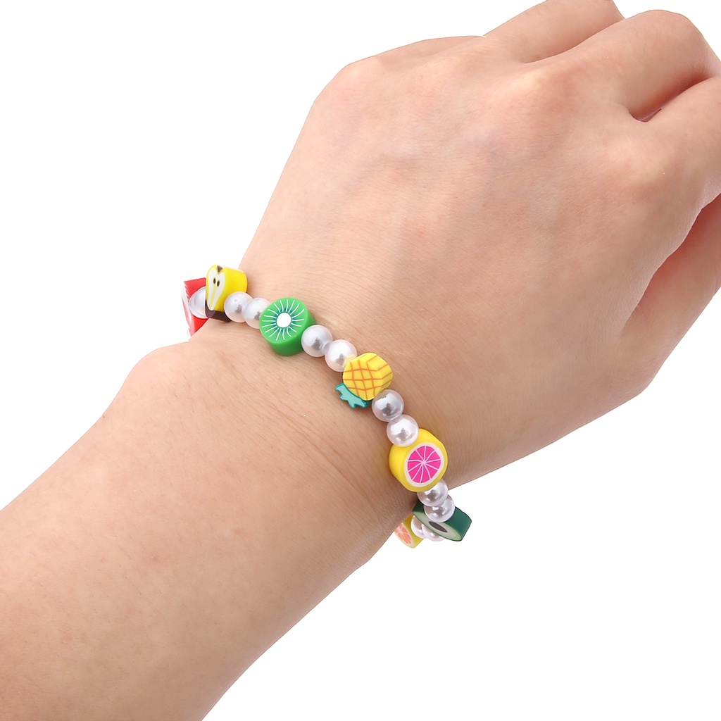 Bộ 30 Hạt Xâu Chuỗi Mềm Hình Trái Cây Dùng Làm Trang Sức DIY