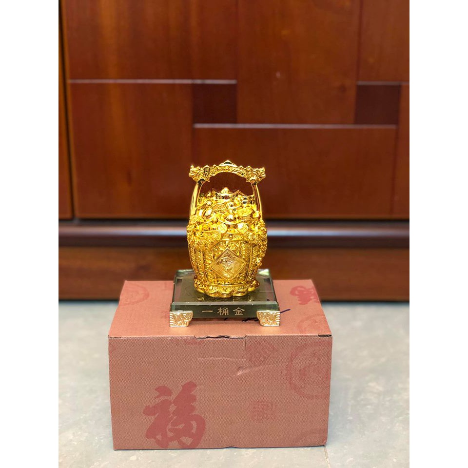 [ Phong Thủy ] Lu tiền vàng đế thủy tinh cao 14cm