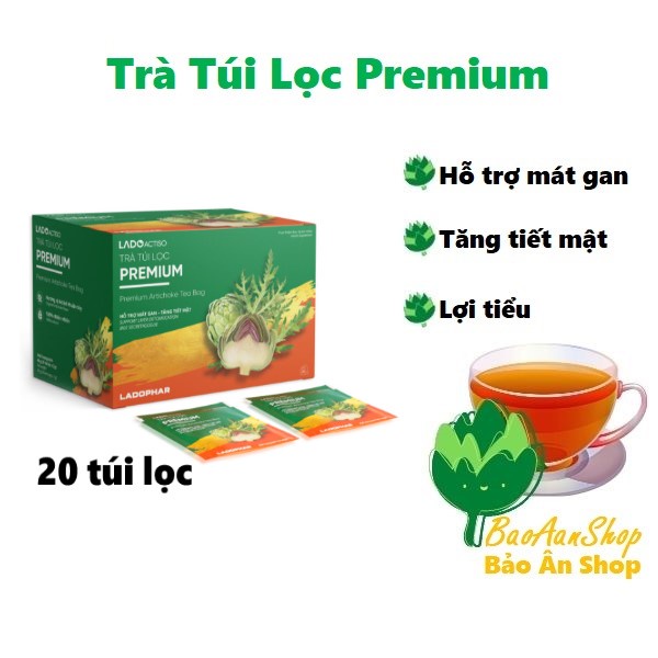 Trà Actiso Premium Ladophar - Hộp 20 túi lọc