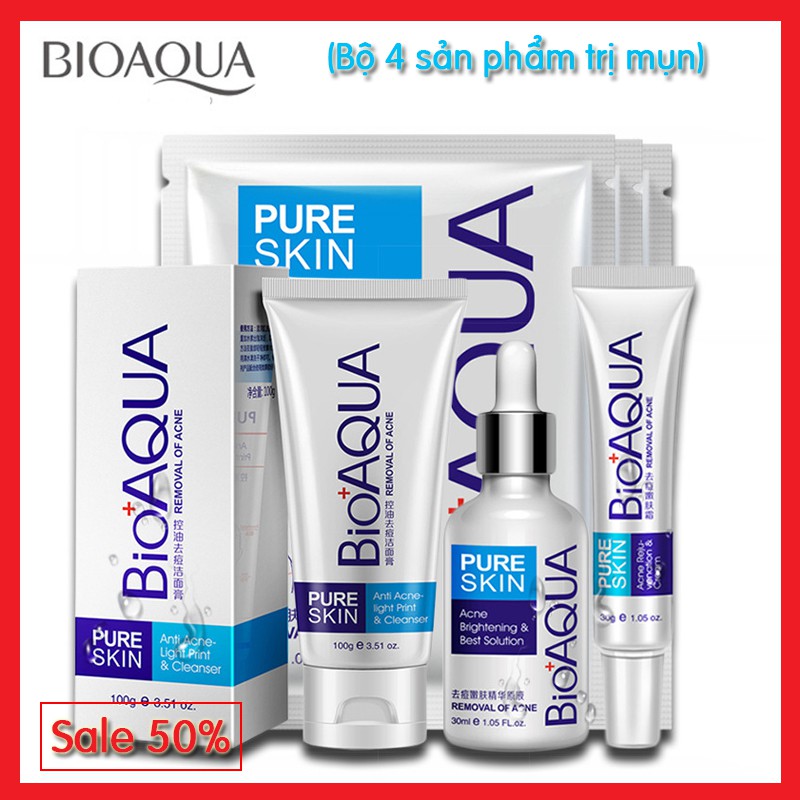 SET ngừa mụn Pure Skin Bioaqua (4 món)