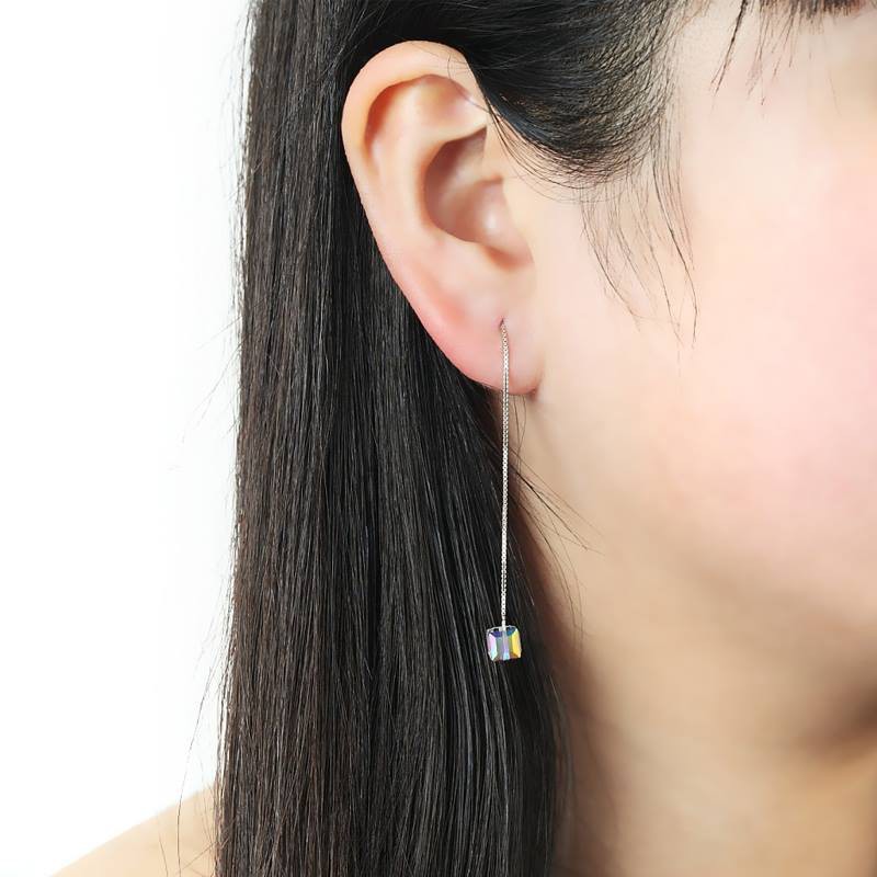 Khuyên tai Pha lê Swarovski Long s925 - CECY 1205K