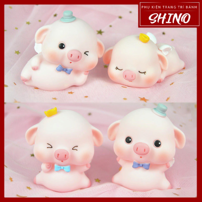 Đồ Chơi 4 Chú Heo Con Cute Trang Trí Bánh