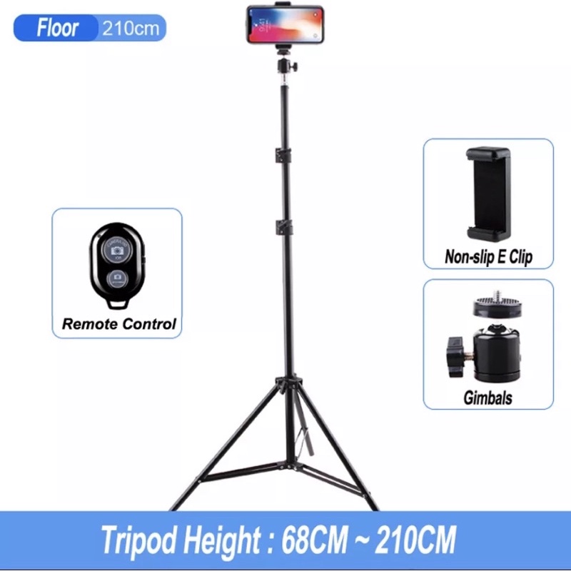 Giá đỡ điện thoại-Tripod quay TikTok chân đèn livestream chân đỡ máy ảnh cứng bền đẹp