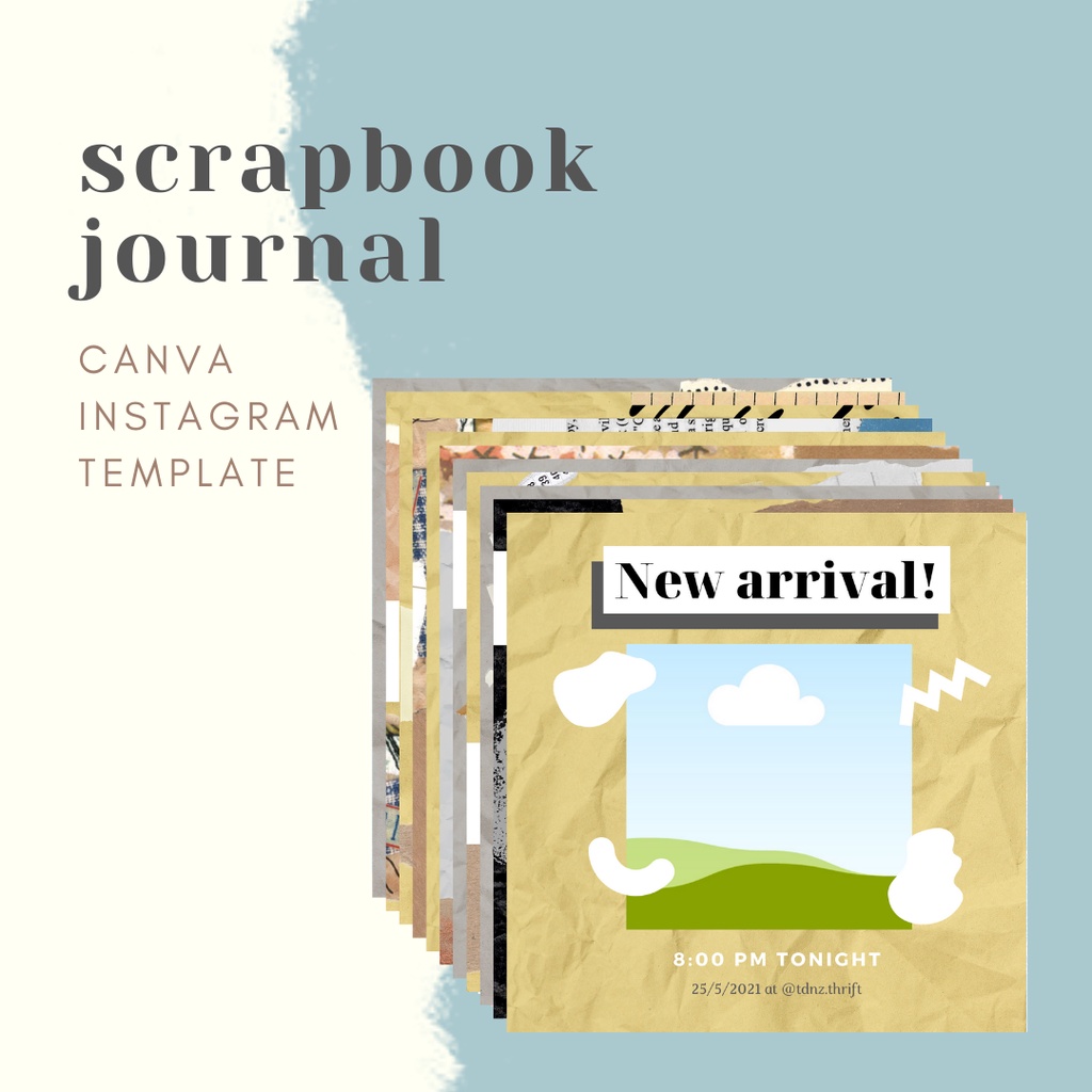 SCRAPBOOK JOURNAL TYPE Canva Instagram Template dành cho Online Shop, Influencers, Small business,...