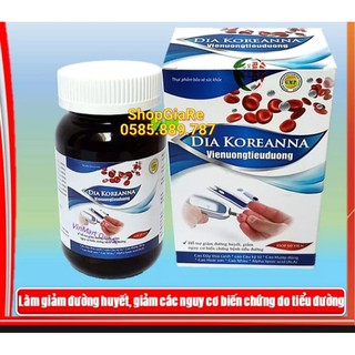 Viên uống Dia Koreanna viên uống tiểu đường hỗ tiểu đường, giảm mỡ trong máu, cao huyết áp cho người mắc bệnh tiểu đường